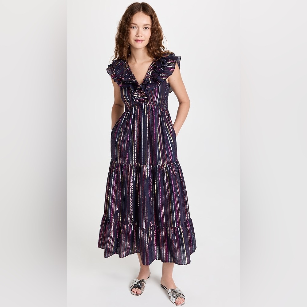 Roller rabbit rainbow metallic ondine dress NWOT